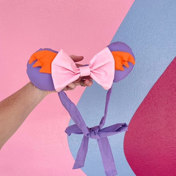 New York Couture *One of a Kind* FIGMENT Inspired Mouse Ears Tie Headband - Picture 5 of 7